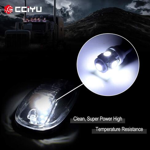 cciyu 5pcs Amber Cab Marker Roof Running Lights Assembly T10-6-5730-SMD White LED Bulbs Cab Light fit for 1999-2002 For Dodge For Ram 2500 3500 in Saudi Arabia