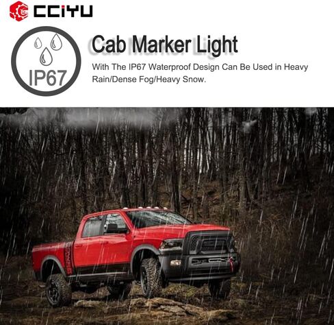 cciyu 5pcs Amber Cab Marker Roof Running Lights Assembly T10-6-5730-SMD White LED Bulbs Cab Light fit for 1999-2002 For Dodge For Ram 2500 3500 in Saudi Arabia