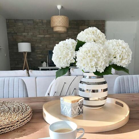 White Hydrangea Artificial Flowers, 4Pcs 22" Large Lifelike Faux Silk Flowers, Full Fake Artificial Hydrangeas with Stems for Bouquet Table Centerpieces Home Outdoor in Saudi Arabia