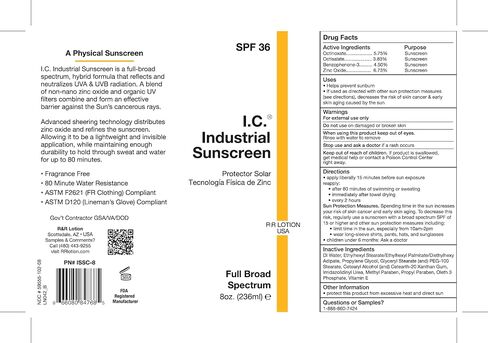 R&R Lotion Industrial Zinc Oxide Sunscreen SPF36, Full Broad Spectrum, Rubs in Clear, Protects immediately, 80-min water resistance. . 32oz., white, ISSC-32-30+FF in Saudi Arabia