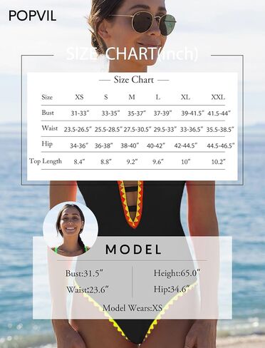 popvil Women One Piece Swimsuit Tummy Control Deep V Neck Neon Cute Bathing Suit Back Tie Swim Suits 2026 Summer in Saudi Arabia