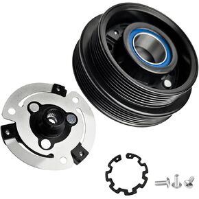 A/C Compressor Clutch Assembly Kit Plate Pulley Bearing Coil Replacement for Volkswagen Jetta 2005-2016, Beetle 2006-2010/2012-2014, Passat Golf, Rabbit 2006-2009, for Audi TT RS Quattro 2012-2013