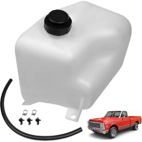 HD8187 Engine Coolant Overflow Recovery Expansion Tank with Cap & Hose Fit for Chevrolet & GMC & GM Vehicles - 1981-1987 CK Series, 1988-1991 RV Pickups, Blazer, Suburban, Full Size Truck