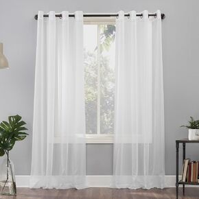رقم 918 Emily Sheer Voile Grommet Curtain Pane ، 59 "× 84" ، أبيض
