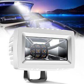 عوارض ضوئية LED البحرية 5 بوصة 40W أبيض LED جراب عمل مصباح الضباب الدافع لقيادة القارب لقوارب Deck Dock بيك آب على الطريق على الطريق دراجة نارية ATV UTV 9-24V IP68 مقاوم للماء (2 عبوة
