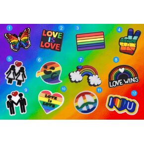 25 PCS Fun Croc Charms, Pride Charms/Accessories for Kids and Adults
