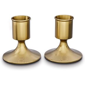 Gold Taper Candle Holders Set of 2, Gold Candlestick Holders,Vintage Metal Candle Stick for Dinner Room Table Centerpiece or Mantel Wedding Christmas Birthday Party Party
