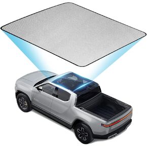 السقف الزجاجي Sunshade متوافق مع 2022-2025 الملحقات R1T Rivian ، ومساء القابلة للطي النافذة شمس الشمس يغطي كتلة الأشعة فوق البنفسجية عزل الحرارة
