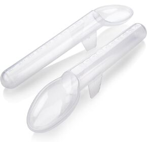 Calibrated Medicine Spoon for Kids, Baby & Toddler - (Pack of 2) - 2 Tsp/10 mL Capacity Plastic Oral Liquid Dose Medication Graduated Dispenser