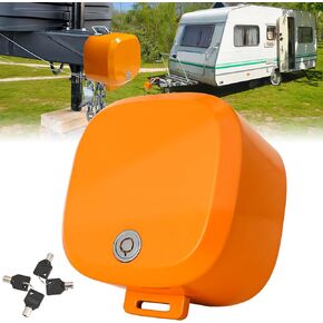 Heavy Duty Trailer Hitch Coupler Lock, Compatible with 2-5/16", 2", 1-7/8" Couplers for RV Trailers, Travel Trailers, Boat Trailers, Truck Trailers, Orange Heavy Duty Trailer Lock with 4 Keys