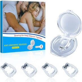 Anti Snoring Devices, Snore Stopper with Adjustable Magnet, Silicone Nose Clip to Help Reduce Snoring ，Wheezy, Snoring Aid for Comfortable and Quieter Sleep，Snore