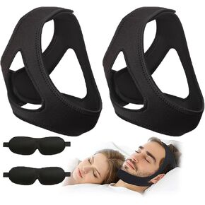 Airflow Jaw Strap for Sleep Apnea, Anti Snore Chin Strap for Sleeping, 2pcs Air Flow jaw Strap for Sleep apnea, Airflow Jaw Strap for Man Women and Older Users to Keep Mouth Closed (2)