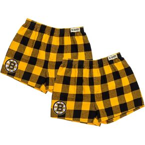 Calhoun NHL Surf & Skate Men Team Logo Plaid Loose Fit Boxer Shorts - 2 Pack