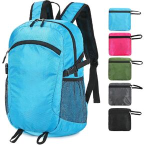 Small Hiking Daypack,15L Waterproof Hiking Backpack Packable Lightweight Travel Day Pack for Women Men (Black, Small)