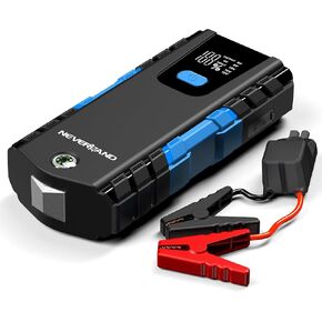 NEVERLAND Car Battery Jump Starter - 6000A Peak Portable Jump Starter Power Pack(for 8.5L Gas/8L Diesel), 4 Modes LED Lights Safe Jump Box for Car Battery with 2 USB Ports Power Bank, Compass, Red