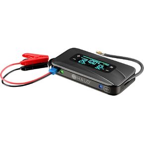 HALO Bolt Ultimate 3 Portable Car Battery Jump Starter | 130 PSI Air Compressor, 55.5Wh USB Power Bank, Large Display, Emergency Floodlight & Charger, Jumps Cars SUVs & Trucks, Inflates Tires — Black