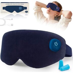 Heated Eye Masks for Dry Eyes - Cordless Warm Eye Compress Moist Heat, Gifts for Men Women, Eyes Relief, Improved Sleep, Washable Eye Heating pad for Travel and with Replaceable Shell