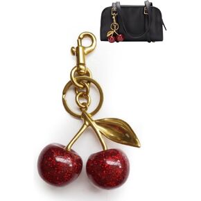 Cherry Bag Charm Cherry Keychain Cute Cherry Purse Charm Cherry Accessories Gifts for Women Christmas Birthday Valentine Gifts