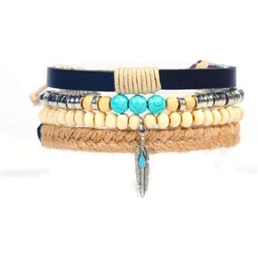 Cuff Braided Leather Bracelet for Women Men Adjustable Friendship Leather Cuff Anchor Life Gift Braided Bracelets Birthday Anniversary in Kuwait
