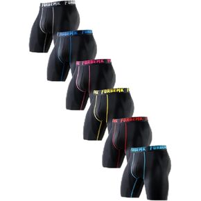 FORBEMK 6Pack Men's Boxer Briefs 4-Way Stretch Underwear, Anti-Chafing & Breathable