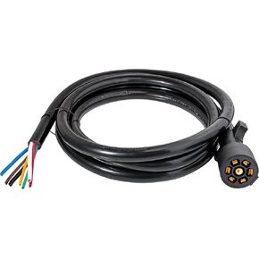 Oyviny Heavy Duty 7 Pin Trailer Plug Cord with Double Prongs Connector 8 Feet, 7 Way RV Blade Inline Trailer Wiring Harness Plug Extension Cable Waterproof & Corrosion Resistant (8 FT)