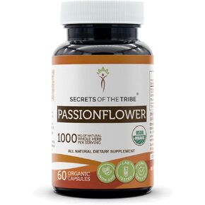Passionflower USDA Organic Capsules | High-Potency Herbal Organic Capsules | Made with Organic Vegetarian Capsules and Organic Passionflower (Passiflora incarnata) Dried Leaf and Herb (120 Capsules)
