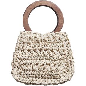 Milumia Women's Top Handle Straw Bag Mini Clutch Purse Vacation Beach Handbags
