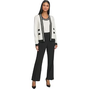 KARL LAGERFELD PARIS Women's Business Casual Lightweight Knit Cardigan