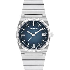Movado Heritage Ondoplan Men's Luxury Quartz Watch - Swiss Movement, Stainless Steel Bracelet, Water Resistance 50 Meters (5ATM) - Classic Timepiece - Gift for Him - 36mm