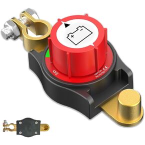 Top Post Battery Disconnect Switch, 12-48V Car Battery Disconnect Switch, Battery Kill Switch Negative On/Off Heavy-Duty Batteries Disconnect Switches for Cars, Vehicles, RVs, and Boats (1Pcs)