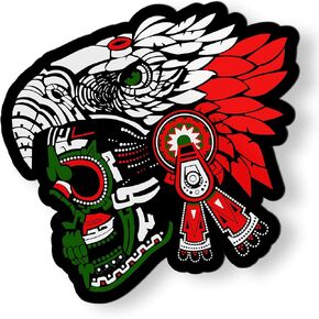 Mexican Aztec Skull Magnet لخزانة ثلاجة السيارات - 5 "Mexican Flag Mexico Magnet
