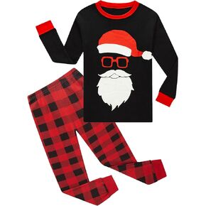 Boys Christmas Pajamas Toddler Boys Cotton Long Sleeve Pjs Kids Holiday Sleepwear Sets 18months-18years
