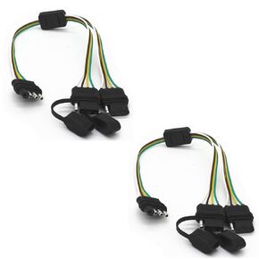 Universal 4-Way Y-Splitter Harness for Tailgate Light Bar & Trailer Lights – Plug & Play Adapter, 4-Pin Connector, Heavy-Duty Wiring Extension
