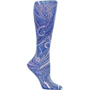 Celeste Stein Therapeutic Graduated Compression Socks, Denim Dotty, 8-15 mmHg Queen Plus Calf