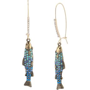 Betsey Johnson Women's Mermaid Jewels Fish Dangle Earrings