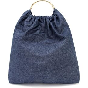 Denim Tote Bag for Women Deep Blue Jean Purses Top Handles Handbag Retro Casual Canvas Bag Large Capacity Bag