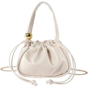 Drawstring Bucket Bag for Women - PU Leather Tote Handbag - Waterproof Crossbody Shoulder Satchel