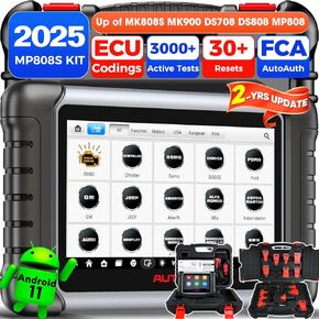 Autel Scanner MaxiPRO MP808S KIT: 2025 2-Year Update($490) Ver. of MaxiPRO MP900-BT KIT MP900, ECU Coding As MS906, V3.0 Bidirectional Control, 31+ Resets, Up of MP808BT PRO MaxiCOM MK808S MK900 MX900
