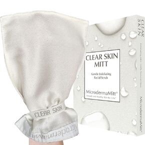 MicrodermaMitt Clear Skin Facial Exfoliating Scrub Mitt, Deep Pore Cleansing for Acne Prone Skin, Helps Prevent Blackheads and Breakouts, Improves Skin Tone and Texture – Non-Abrasive & Chemical Free