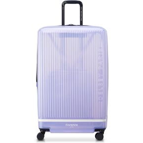 florence by mills Gotta Glow Hardside Expandable Luggage with Spinner Wheels, Translucent See-Thru Purple, Carry-On 20 Inch