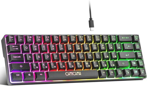 CHONCHOW Mini RGB 60% Gaming Keyboard, 68 Keys Small Compact USB Wired Rainbow Light Up Backlit Gaming Keyboard for Xbox PS4 PS5 PC Laptop Gamer in Saudi Arabia