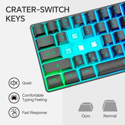 CHONCHOW Mini RGB 60% Gaming Keyboard, 68 Keys Small Compact USB Wired Rainbow Light Up Backlit Gaming Keyboard for Xbox PS4 PS5 PC Laptop Gamer in Saudi Arabia