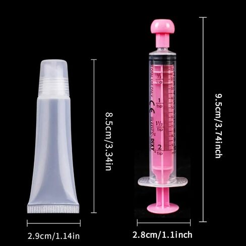 6PCS Empty Lip Gloss Tubes - 8ml Clear Lip Balm Tubes with 5ml Syringes - Refillable Squeeze Lip Balm Containers - Mini Cosmetic Soft for DIY Lip Gloss and Travel Toiletries in Saudi Arabia
