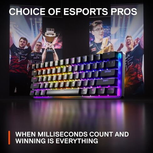 New SteelSeries Apex Pro TKL 2023 Ed.- World's Fastest Mechanical Gaming Keyboard - Adjustable Actuation - Esports Tenkeyless - OLED Screen - RGB - PBT Keycaps - USB-C,Black in Saudi Arabia