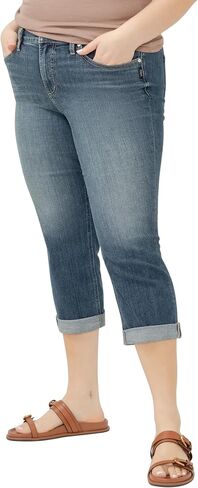 Silver Jeans Co. Women's Plus Size Suki Mid Rise Curvy Fit Capri Jeans in Saudi Arabia