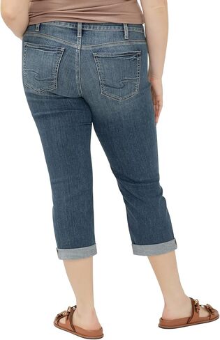 Silver Jeans Co. Women's Plus Size Suki Mid Rise Curvy Fit Capri Jeans in Saudi Arabia