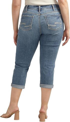 Silver Jeans Co. Women's Plus Size Suki Mid Rise Curvy Fit Capri Jeans in Saudi Arabia