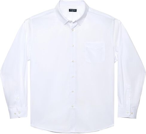Double Pump Big and Tall Dress Shirts for Men Long Sleeve Business Casual Solid Button Down Shirts from XXL(T) to 6XL(T) in Saudi Arabia