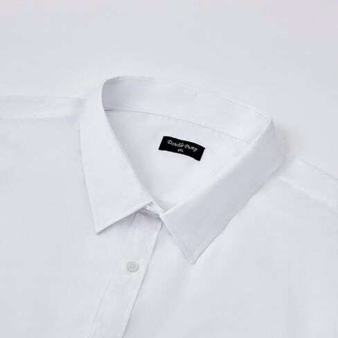 Double Pump Big and Tall Dress Shirts for Men Long Sleeve Business Casual Solid Button Down Shirts from XXL(T) to 6XL(T) in Saudi Arabia