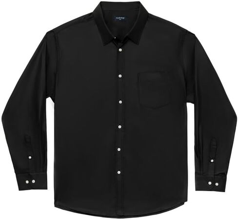 Double Pump Big and Tall Dress Shirts for Men Long Sleeve Business Casual Solid Button Down Shirts from XXL(T) to 6XL(T) in Saudi Arabia
